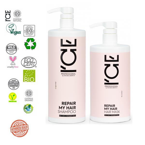 Grote foto ice professional repair my hair shampoo 1000ml mask 750ml kleding dames sieraden