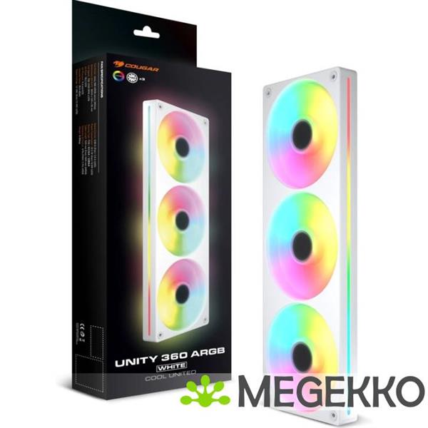 Grote foto cougar gaming unity 360 argb wit computers en software behuizingen en kasten