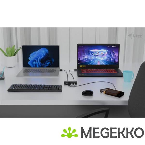 Grote foto i tec universal kvm hub 2x usb c 2x usb a 3.0 computers en software netwerkkaarten routers en switches