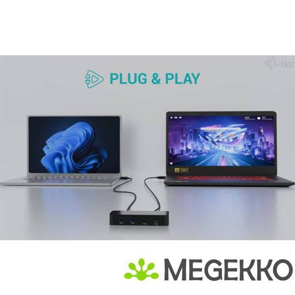 Grote foto i tec universal kvm hub 2x usb c 2x usb a 3.0 computers en software netwerkkaarten routers en switches