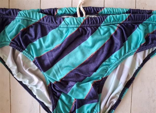 Grote foto knappe vintage zwemslip in blauwe tinten medium kleding heren badmode zwemkleding