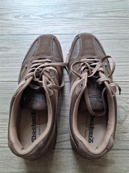 Grote foto stijlvolle bruine lederen sneakers van dockers 43 kleding heren schoenen
