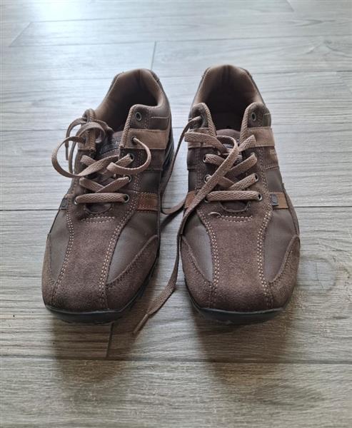 Grote foto stijlvolle bruine lederen sneakers van dockers 43 kleding heren schoenen