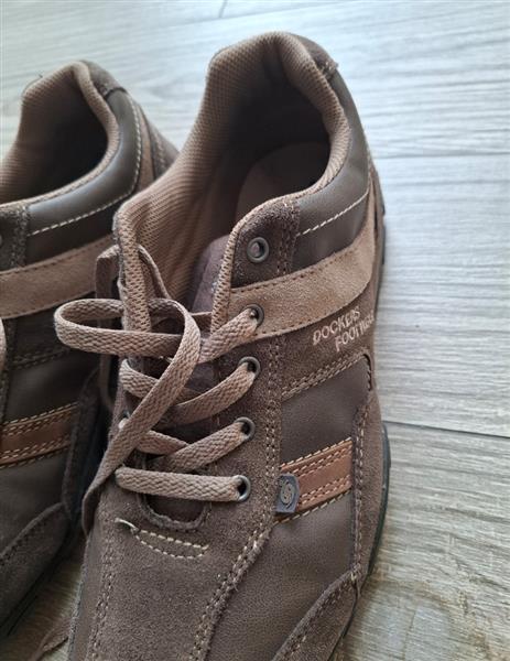 Grote foto stijlvolle bruine lederen sneakers van dockers 43 kleding heren schoenen