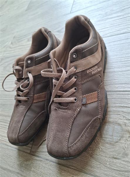 Grote foto stijlvolle bruine lederen sneakers van dockers 43 kleding heren schoenen