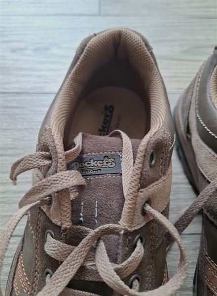 Grote foto stijlvolle bruine lederen sneakers van dockers 43 kleding heren schoenen
