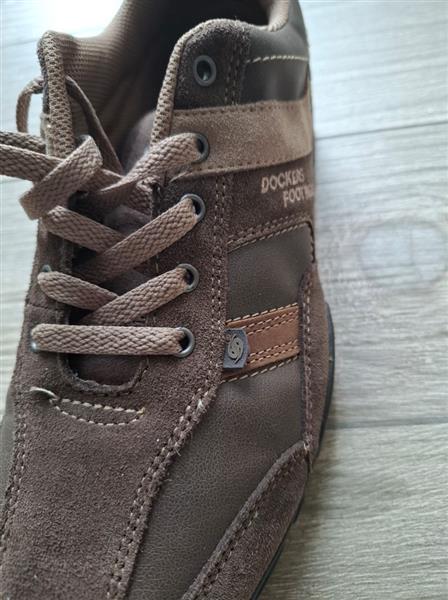 Grote foto stijlvolle bruine lederen sneakers van dockers 43 kleding heren schoenen