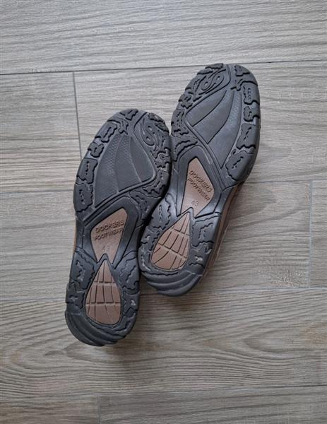 Grote foto stijlvolle bruine lederen sneakers van dockers 43 kleding heren schoenen