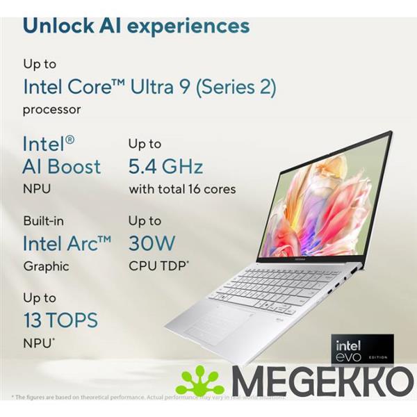 Grote foto asus zenbook 14 oled ux3405ca qd012w 14 intel core ultra 7 computers en software overige computers en software