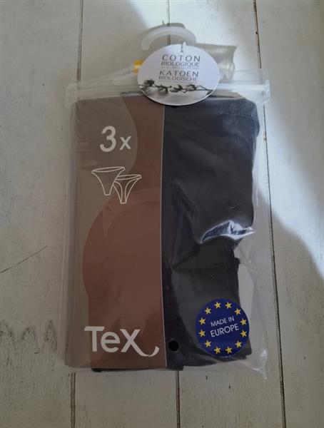 Grote foto 3 zwarte strings in biologisch katoen large kleding dames ondergoed en lingerie
