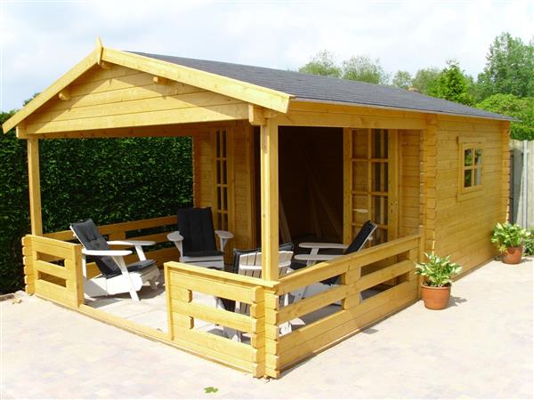 Grote foto nieuw blokhut 3830l met terras. tuin en terras tuinhuisjes en blokhutten