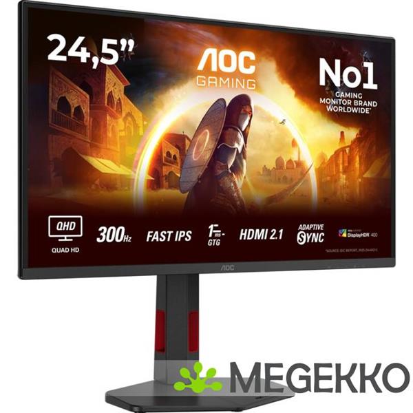 Grote foto aoc q25g4sr 25 quad hd 300hz ips gaming monitor computers en software overige computers en software