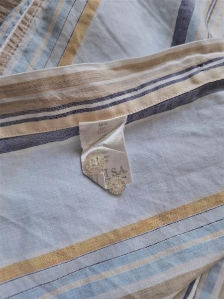 Grote foto vintage gestreept linnen overhemd lacoste 42 kleding heren overhemden
