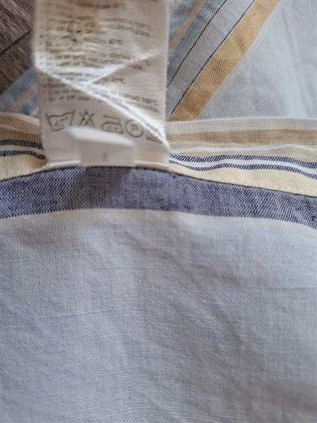 Grote foto vintage gestreept linnen overhemd lacoste 42 kleding heren overhemden