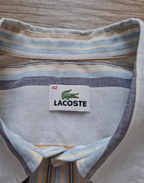 Grote foto vintage gestreept linnen overhemd lacoste 42 kleding heren overhemden