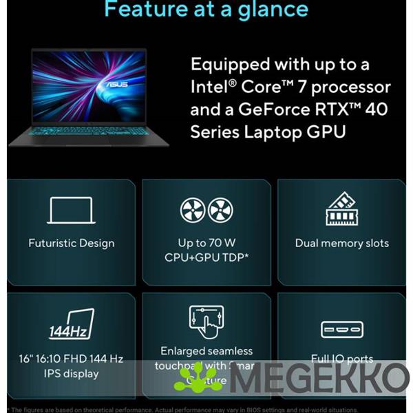 Grote foto asus v16 fx3607vp rp061w 16 intel core 7 rtx 5070 computers en software overige computers en software