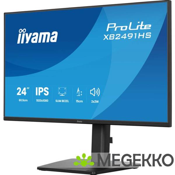 Grote foto iiyama prolite xb2491hs b1 24 full hd ips monitor computers en software overige computers en software