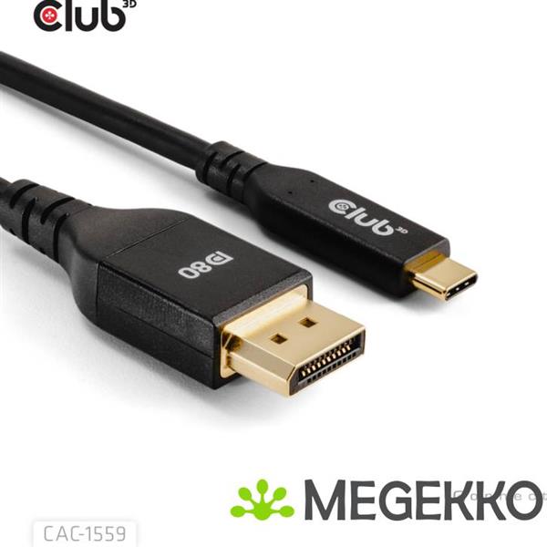 Grote foto club3d usb type c cable to dp 2.1 bi directional vesa dp80 certified cable m m 1m 3.28ft computers en software overige