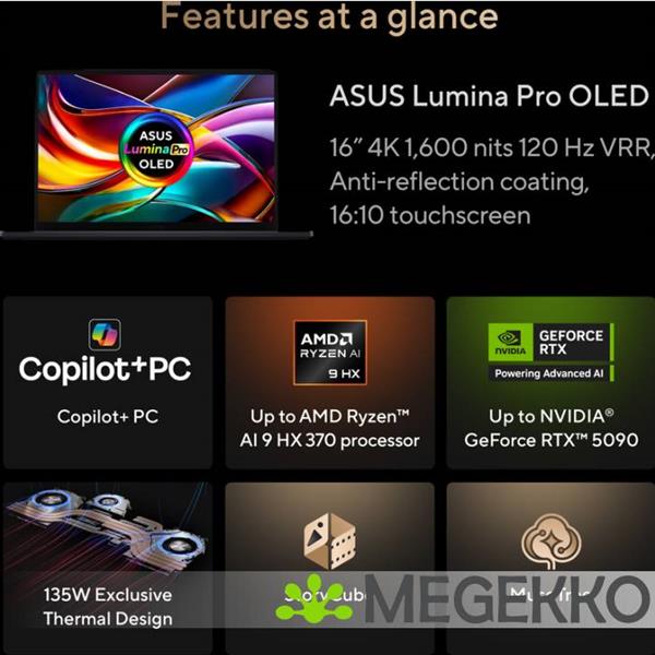 Grote foto asus proart p16 h7606wp srna6x copilot pc 16 amd ryzen ai 9 computers en software overige computers en software
