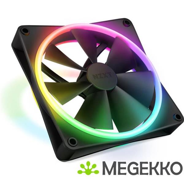 Grote foto nzxt f140 rgb duo 140mm rgb fan single black computers en software behuizingen en kasten