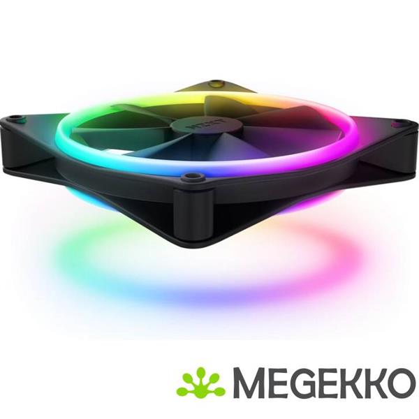 Grote foto nzxt f140 rgb duo 140mm rgb fan single black computers en software behuizingen en kasten