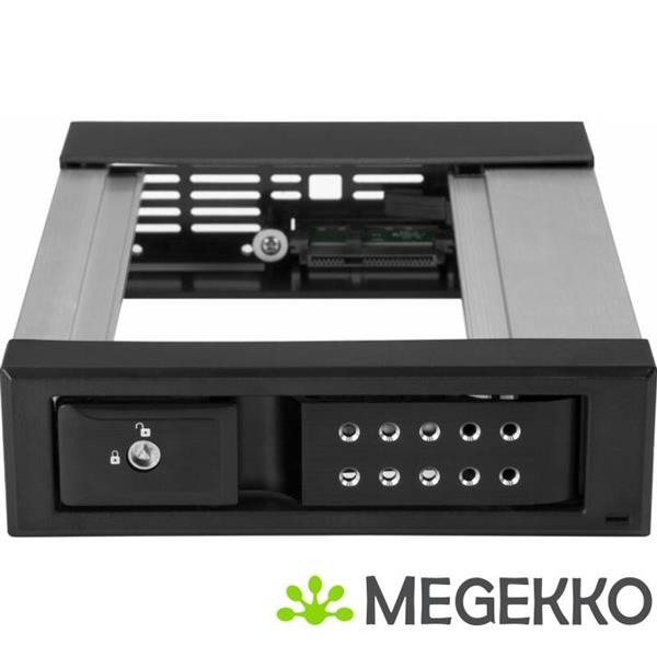 Grote foto startech.com hsb1satsasba 5.25 carrier panel zwart drive bay panel computers en software harde schijven