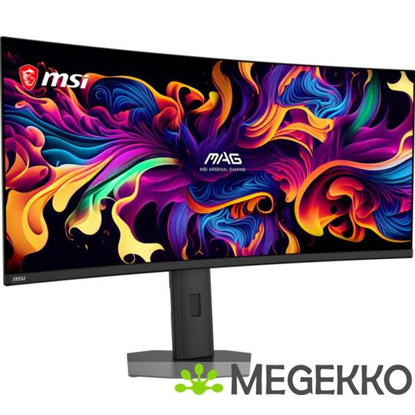 Grote foto msi mag 341cqp qd oled x28 computer monitor 86 4 cm 34 3440 x 1440 pixels ultrawide quad hd zwart computers en software overige computers en software