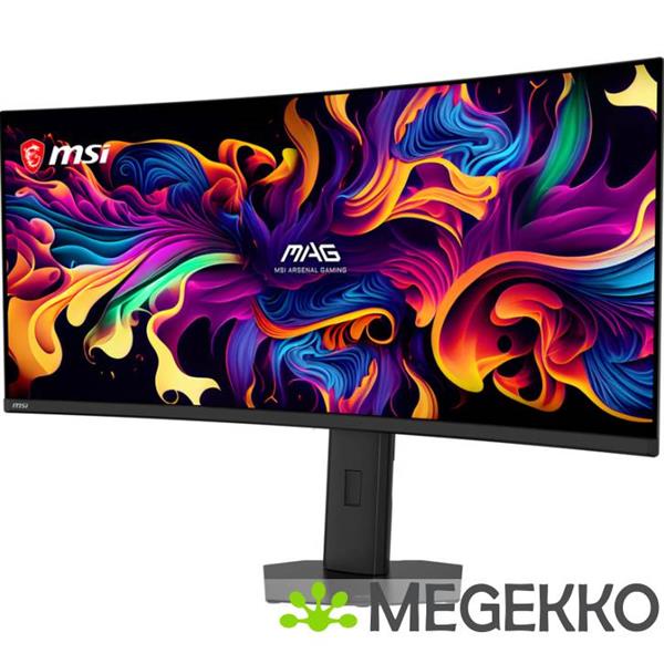 Grote foto msi mag 341cqp qd oled x28 computer monitor 86 4 cm 34 3440 x 1440 pixels ultrawide quad hd zwart computers en software overige computers en software