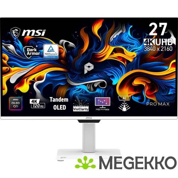 Grote foto msi pro max 271upxw12g computer monitor 67 3 cm 26.5 3840 x 2160 pixels ultrawide full hd qd oled computers en software overige computers en software