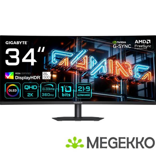 Grote foto gigabyte mo34wqc36 34 wide quad hd 360hz oled gaming monitor computers en software overige computers en software