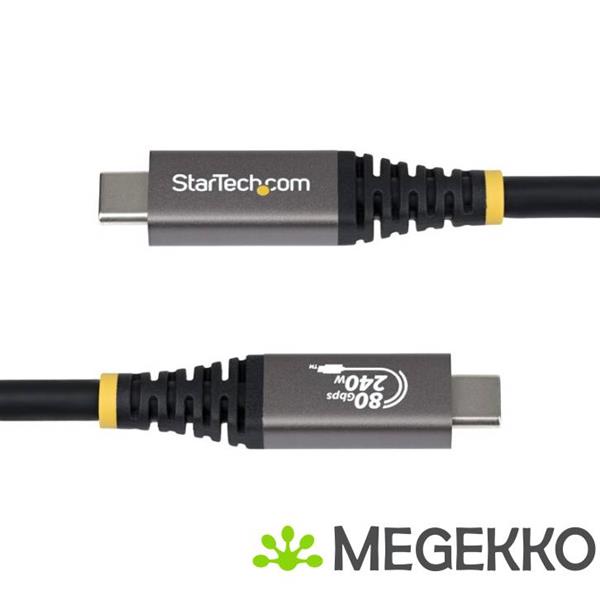 Grote foto startech.com 50cm usb4 kabel 80gbps usb if gecertificeerde usb c kabel 240w pd 8k 120hz 4k 240hz computers en software overige