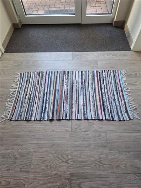 Grote foto vintage chindi tapijt rag rug handgeweven huis en inrichting karpetten