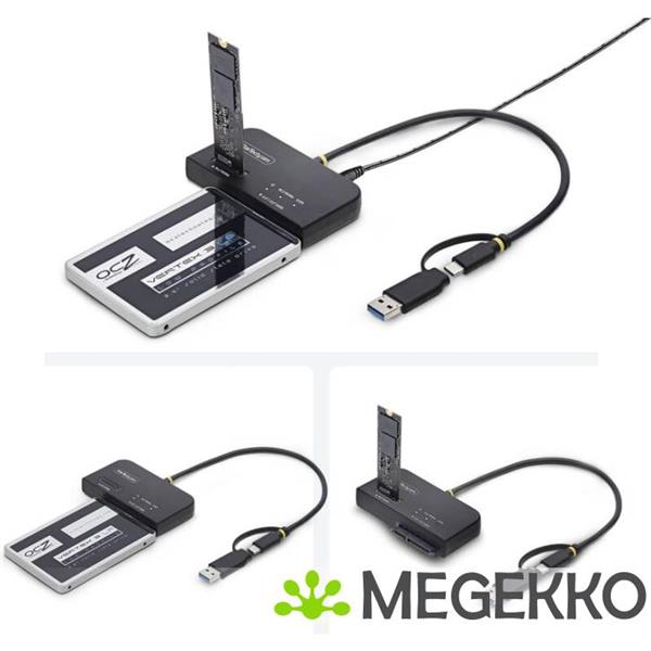 Grote foto startech.com usb31csat3m2e basisstation voor opslagstations usb 3.2 gen 2 3.1 gen 2 type c zwart computers en software harde schijven