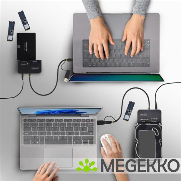 Grote foto startech.com usb31csat3m2e basisstation voor opslagstations usb 3.2 gen 2 3.1 gen 2 type c zwart computers en software harde schijven