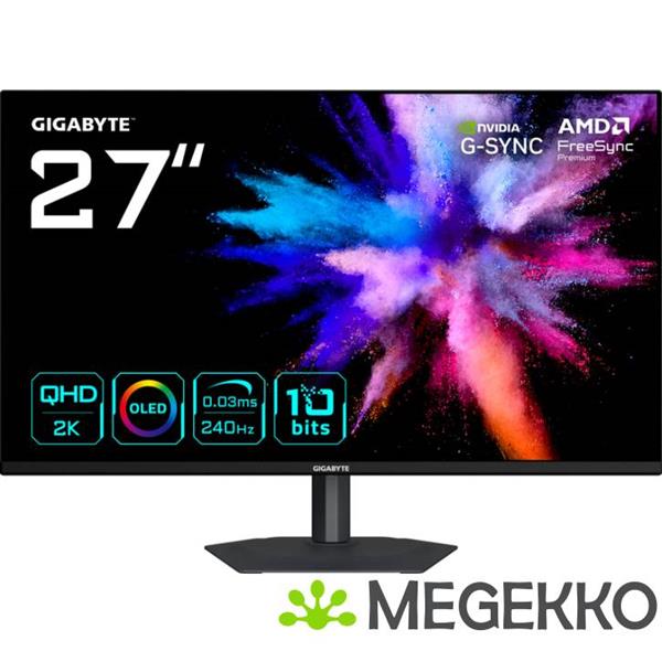 Grote foto gigabyte go27q24a 27 quad hd 240hz qd oled gaming monitor computers en software overige computers en software