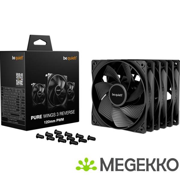 Grote foto be quiet pure wings 3 120mm pwm reverse triple pack black computers en software behuizingen en kasten