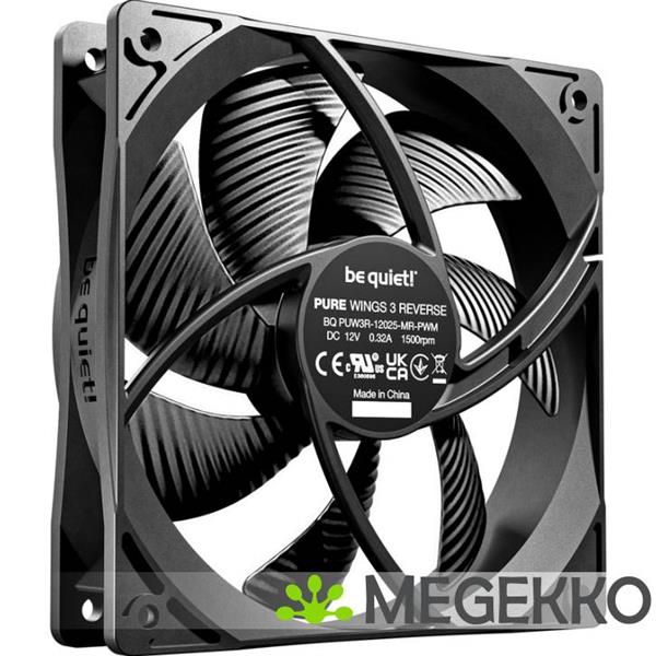 Grote foto be quiet pure wings 3 120mm pwm reverse triple pack black computers en software behuizingen en kasten