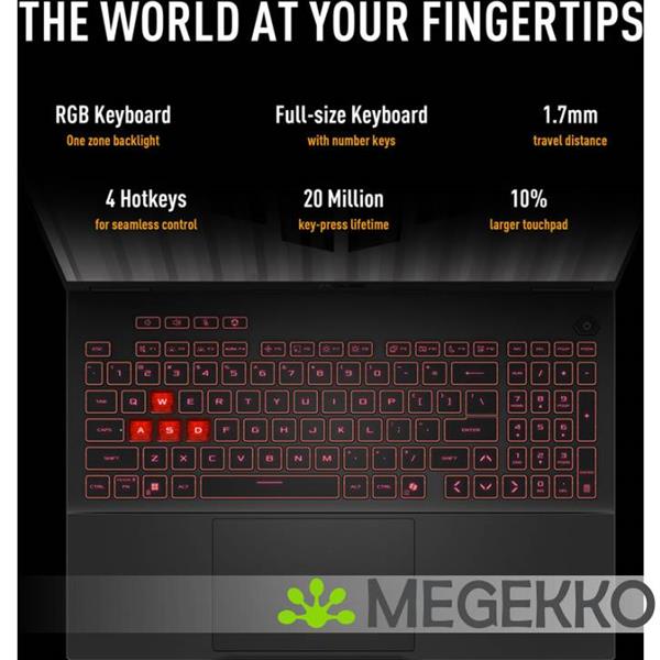 Grote foto asus tuf gaming a16 fa608um rv253w 16 amd ryzen 7 rtx 5060 gaming laptop computers en software overige computers en software