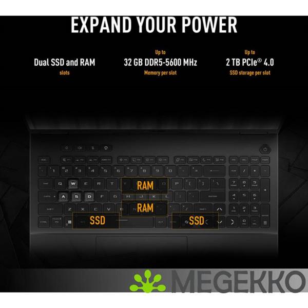 Grote foto asus tuf gaming a16 fa608um rv253w 16 amd ryzen 7 rtx 5060 gaming laptop computers en software overige computers en software
