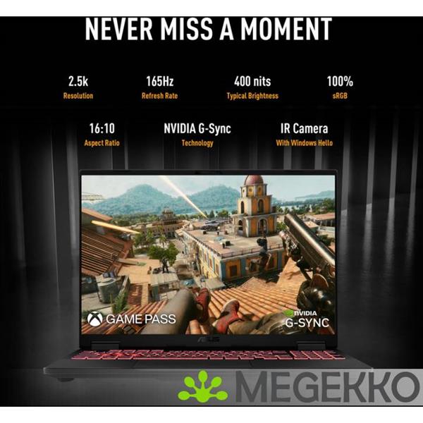 Grote foto asus tuf gaming a16 fa608um rv253w 16 amd ryzen 7 rtx 5060 gaming laptop computers en software overige computers en software
