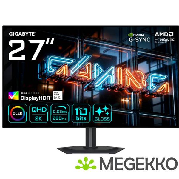 Grote foto gigabyte mo27q28gr 27 quad hd 280hz oled gaming monitor computers en software overige computers en software