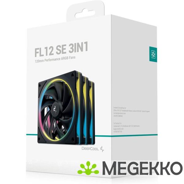 Grote foto deepcool fl12r se 3in1 computer behuizing ventilator 12 cm zwart computers en software behuizingen en kasten