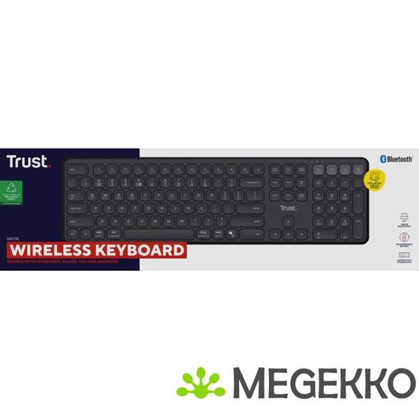 Grote foto trust vaiya toetsenbord draadloos zwart azerty belgisch computers en software overige computers en software