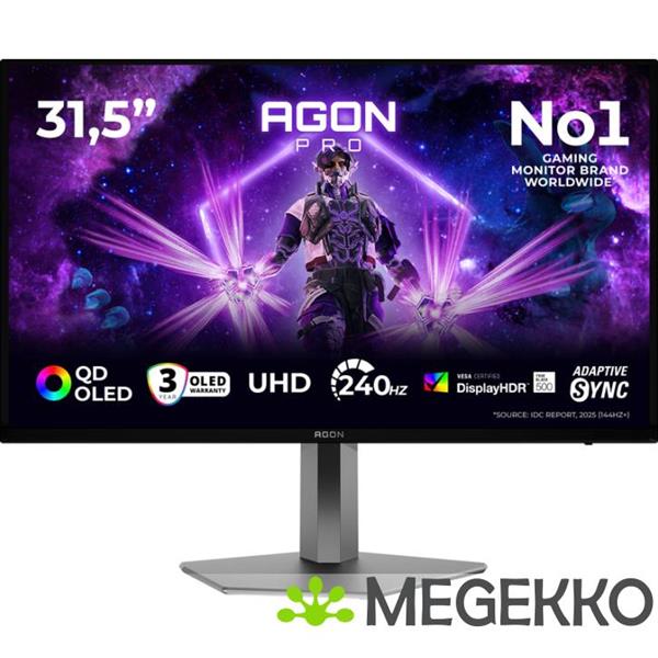 Grote foto aoc agon pro ag326uzd2 31.5 4k ultra hd oled monitor computers en software overige computers en software