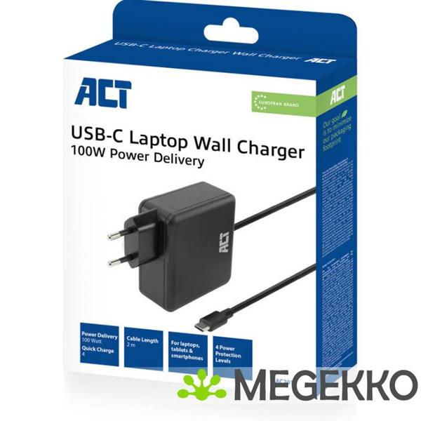 Grote foto act usb c laptoplader 100w met power delivery profielen. 2 meter computers en software overige