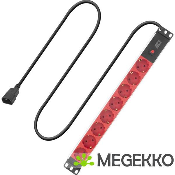 Grote foto act stekkerdoos pdu 19 inch c14 iec60320 8 voudig type f. 3m h05vv f 3g1.0 computers en software overige