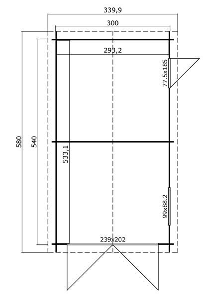 Grote foto garage dillon 300x540 onbehandeld vuren tuin en terras tuinhuisjes en blokhutten