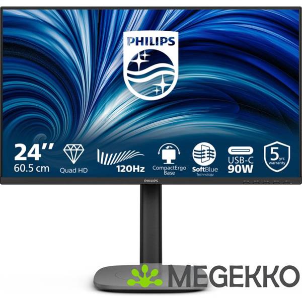 Grote foto philips 3000 series 24b2u3601 24 qhd 120hz ips monitor computers en software overige computers en software