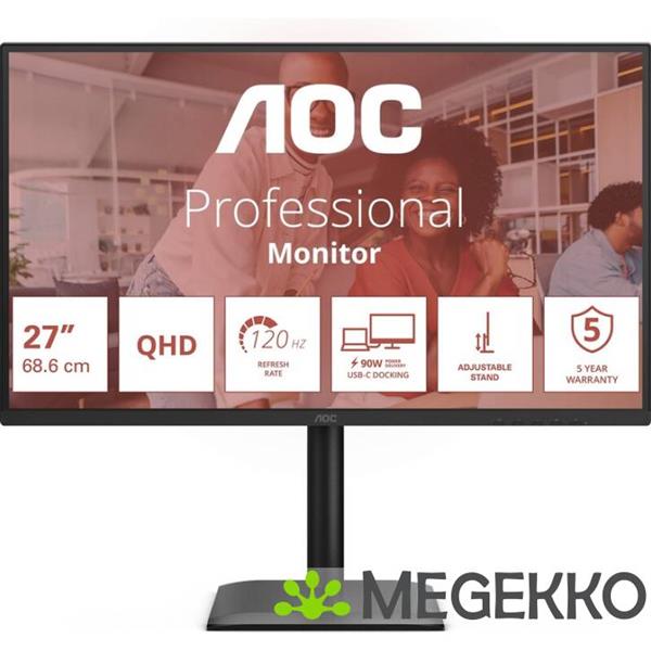 Grote foto aoc professional e4 q27e4cv 27 qhd 120hz ips monitor computers en software overige computers en software