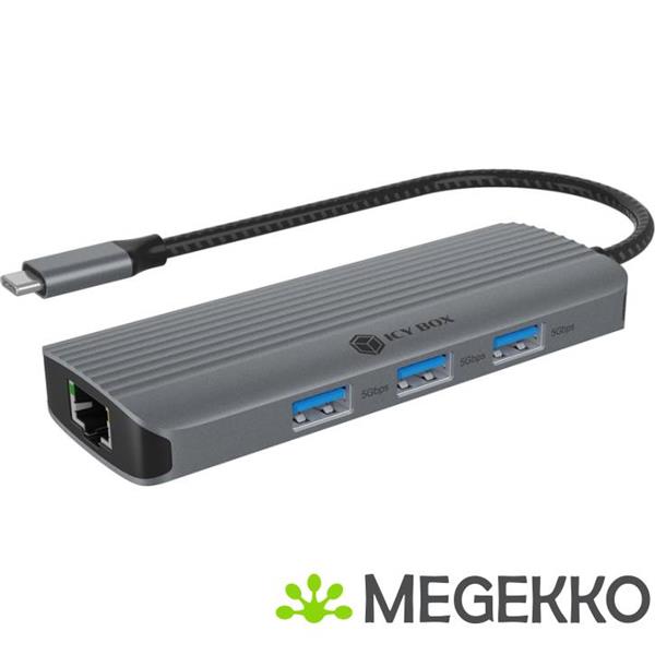 Grote foto icy box ib dk4034a cpd bedraad usb 3.2 gen 1 3.1 gen 1 type c aluminium zilver computers en software netwerkkaarten routers en switches